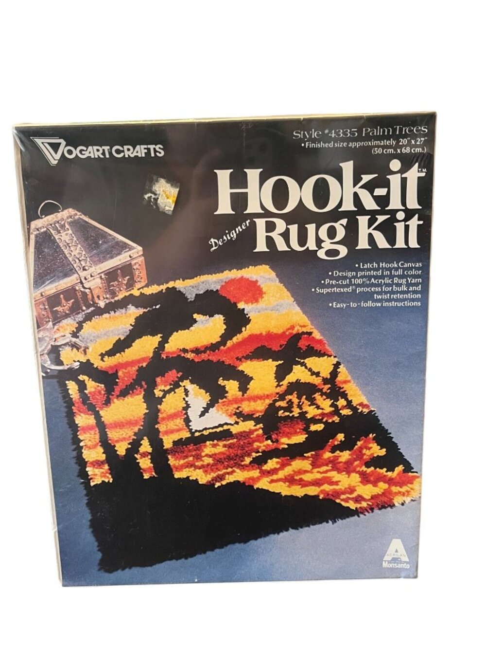 Vintage VOGART Hook-it Rug Kit Palm Trees Style #4335 SEALED